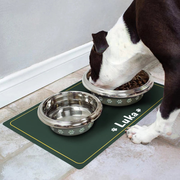 Load image into Gallery viewer, Gold Border Pet Place Mat - Personalised