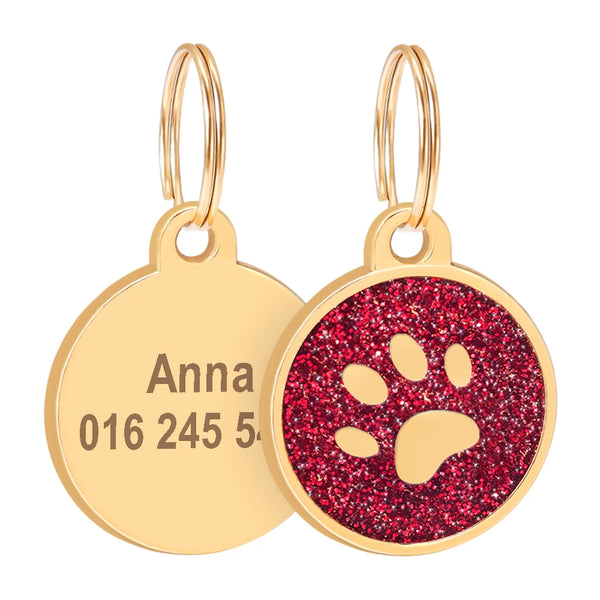 Load image into Gallery viewer, Gold Paw Pet Tag - Personalised Engraving