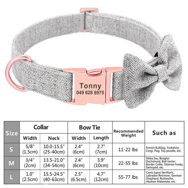 Load image into Gallery viewer, Houndstooth Bow Tie - Personalised Collar