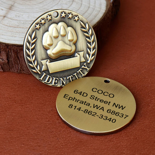 Load image into Gallery viewer, Brushed Pawz Pet Tag - Personalised Engraving