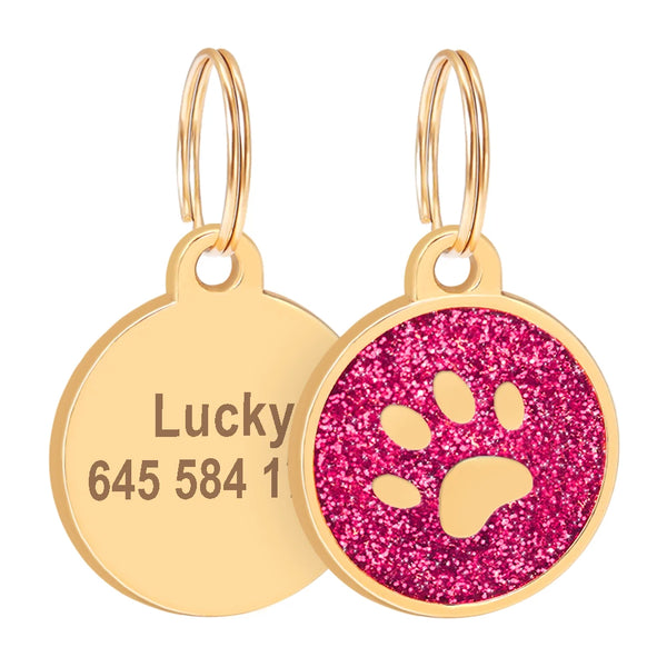 Load image into Gallery viewer, Gold Paw Pet Tag - Personalised Engraving