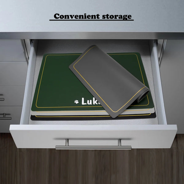 Load image into Gallery viewer, Gold Border Pet Place Mat - Personalised