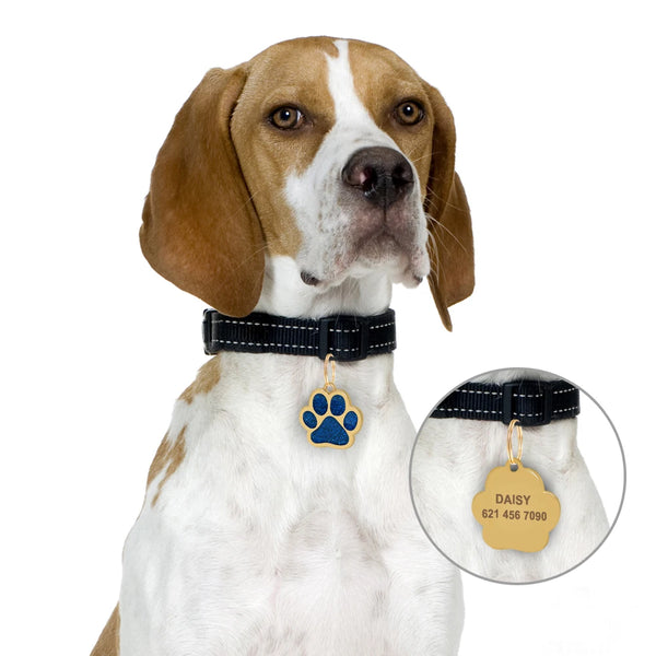 Load image into Gallery viewer, Gold Paw Pet Tag - Personalised Engraving