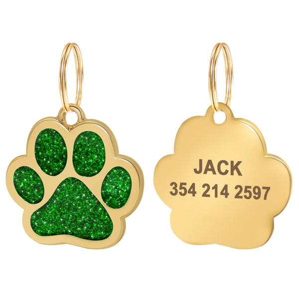 Load image into Gallery viewer, Gold Paw Pet Tag - Personalised Engraving