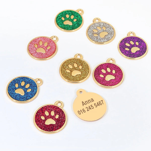 Load image into Gallery viewer, Gold Paw Pet Tag - Personalised Engraving