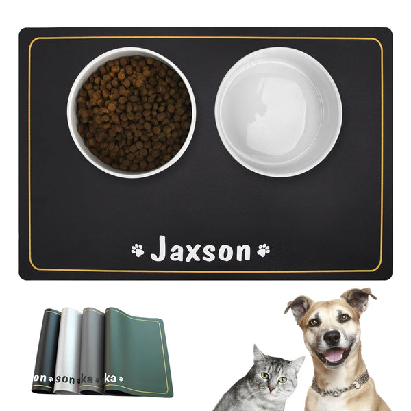 Load image into Gallery viewer, Gold Border Pet Place Mat - Personalised