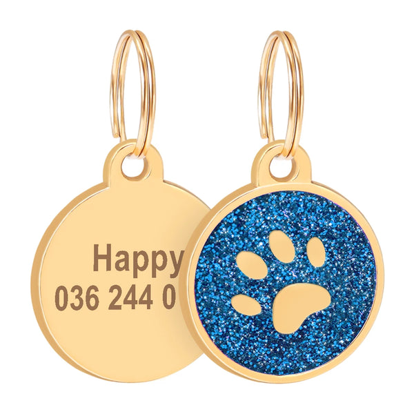 Load image into Gallery viewer, Gold Paw Pet Tag - Personalised Engraving