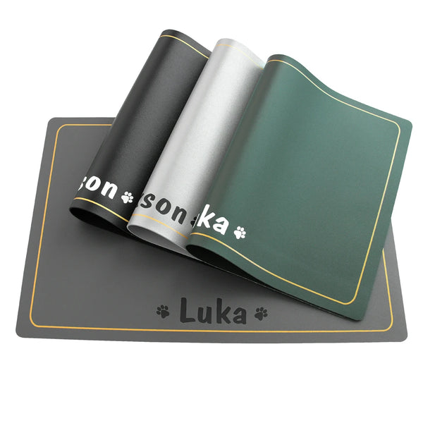 Load image into Gallery viewer, Gold Border Pet Place Mat - Personalised