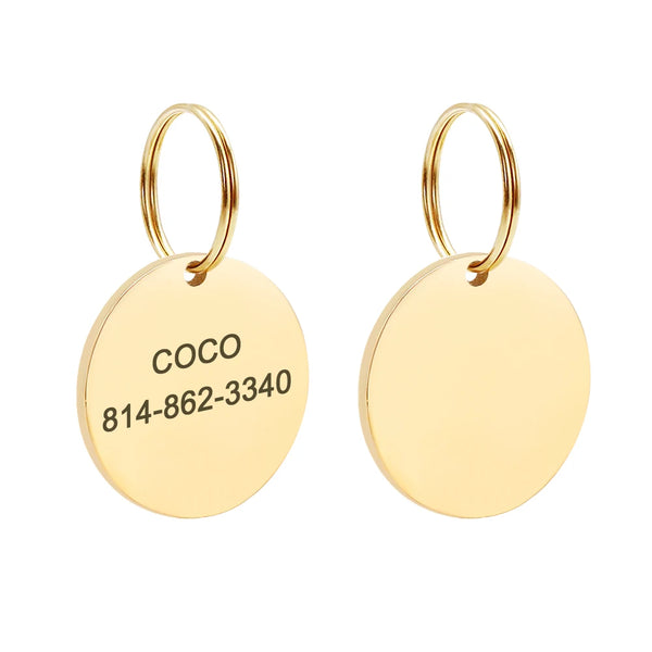 Load image into Gallery viewer, Classy Plain Jane Round Pet Tag - Personalised Engraving