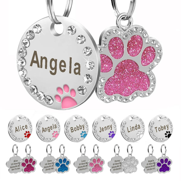 Load image into Gallery viewer, Colour Paw Pet Tag - Personalised Engraving