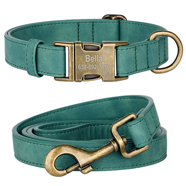 Load image into Gallery viewer, Vintage Bronzed - 2 Piece Set - Leash & Personalised Collar