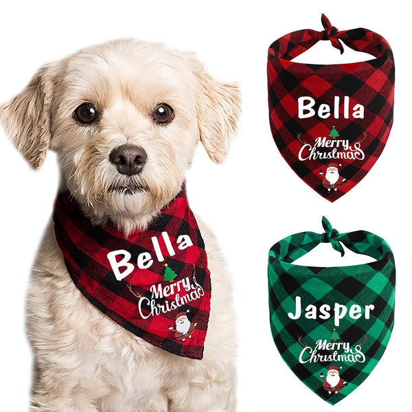 Load image into Gallery viewer, Festive Tartan - Personalised Bandana