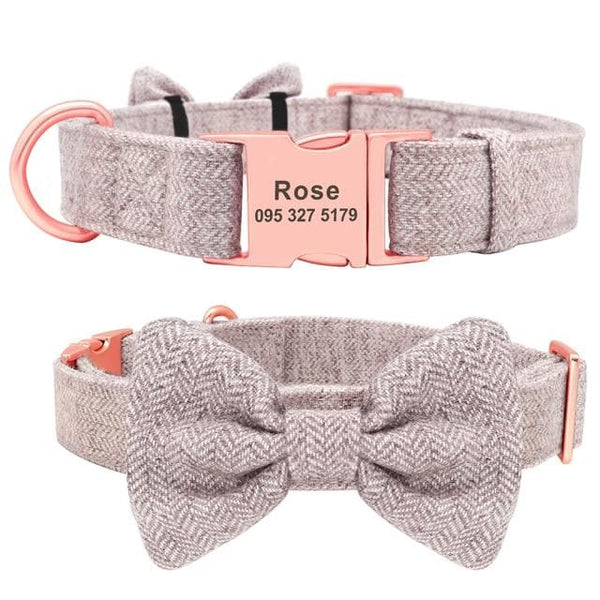 Load image into Gallery viewer, Houndstooth Bow Tie - Personalised Collar