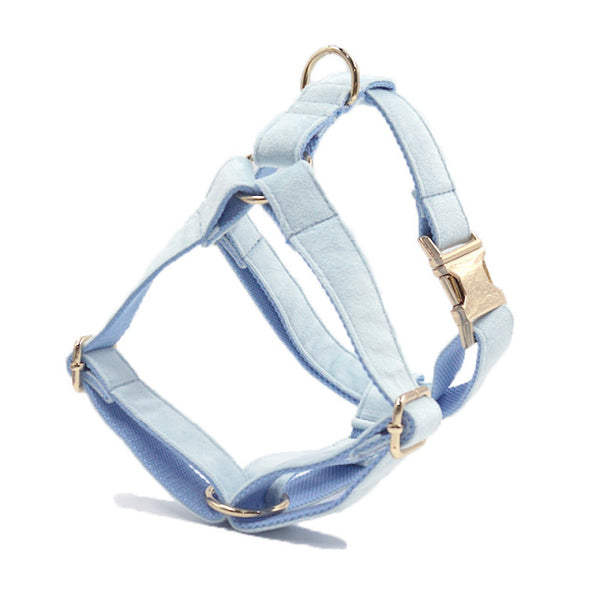Load image into Gallery viewer, Luxury Velvet Crush Pale Blue - Personalised Harness