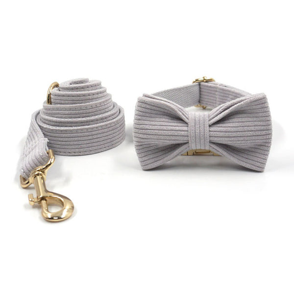 Load image into Gallery viewer, Corduroy Crush Slate - Leash, Poop Bag Holder & Personalised Collar