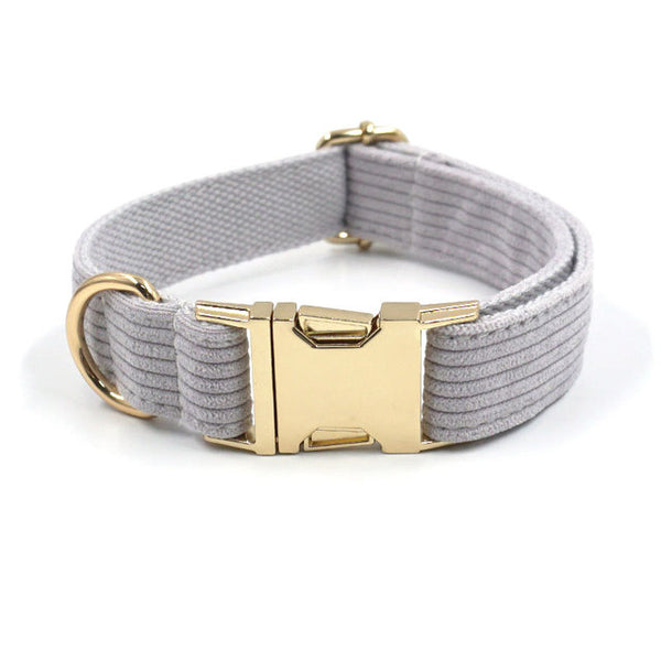 Load image into Gallery viewer, Corduroy Crush Slate - Leash, Poop Bag Holder & Personalised Collar