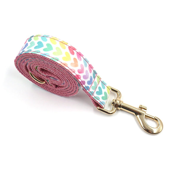 Load image into Gallery viewer, Watercolour Love Pink - Leash, Poop Bag Holder & Personalised Collar