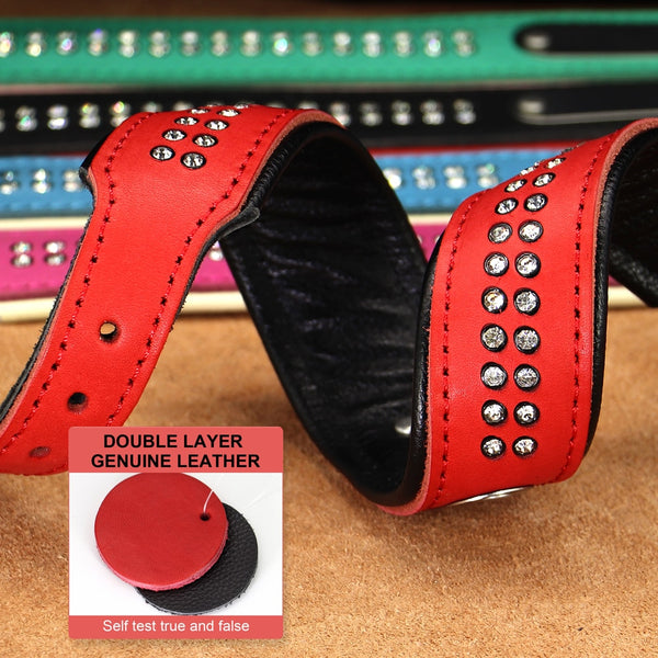 Load image into Gallery viewer, Sparkle Diamond Leather - Personalised Collar