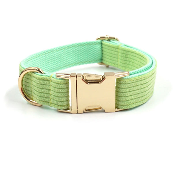 Load image into Gallery viewer, Corduroy Crush Lime - Leash, Poop Bag Holder & Personalised Collar