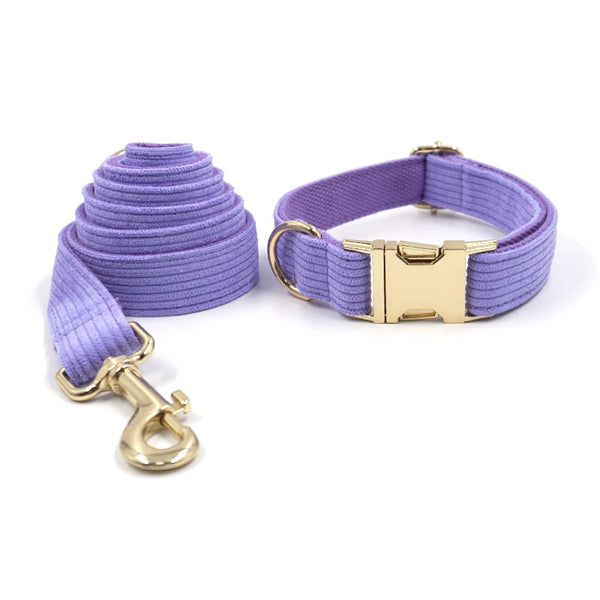 Load image into Gallery viewer, Corduroy Crush Lavender - Leash, Poop Bag Holder & Personalised Collar