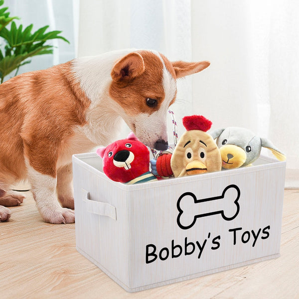 Load image into Gallery viewer, Paw Bone Toy Storage Box - Personalised Name