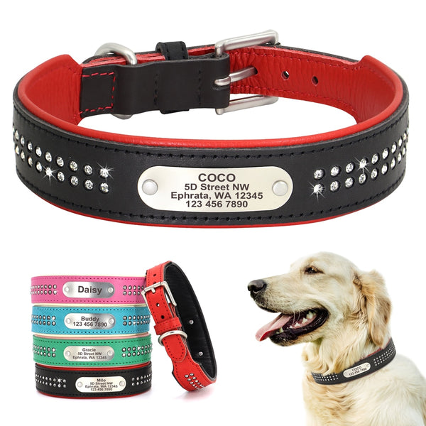 Load image into Gallery viewer, Sparkle Diamond Leather - Personalised Collar