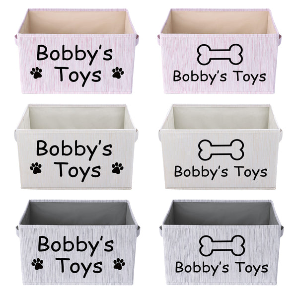 Load image into Gallery viewer, Paw Bone Toy Storage Box - Personalised Name