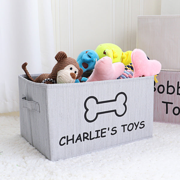 Load image into Gallery viewer, Paw Bone Toy Storage Box - Personalised Name