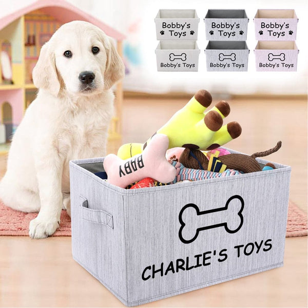 Load image into Gallery viewer, Paw Bone Toy Storage Box - Personalised Name