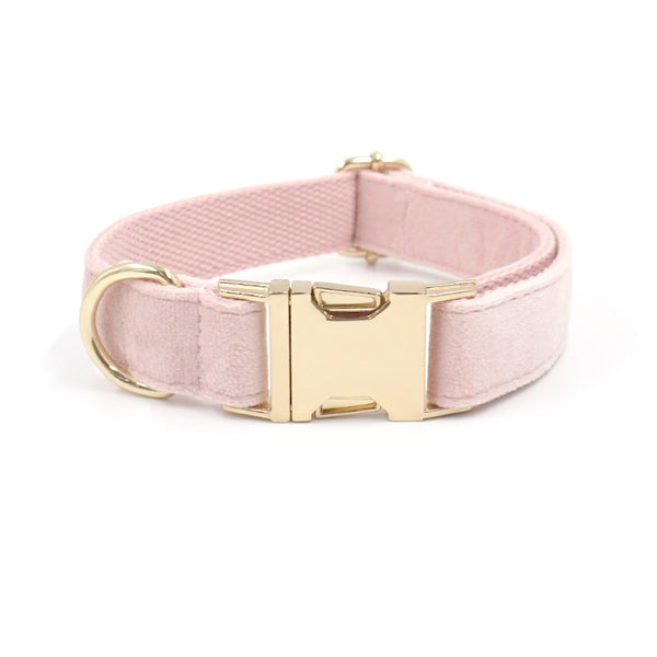 Load image into Gallery viewer, Luxury Velvet Crush Pale Pink - Leash, Poop Bag Holder & Personalised Collar