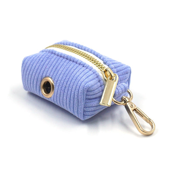 Load image into Gallery viewer, Corduroy Crush Blue - Leash, Poop Bag Holder & Personalised Collar