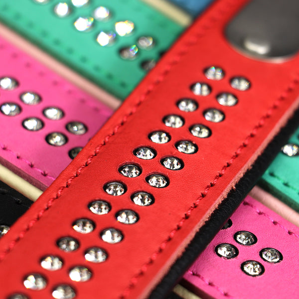Load image into Gallery viewer, Sparkle Diamond Leather - Personalised Collar