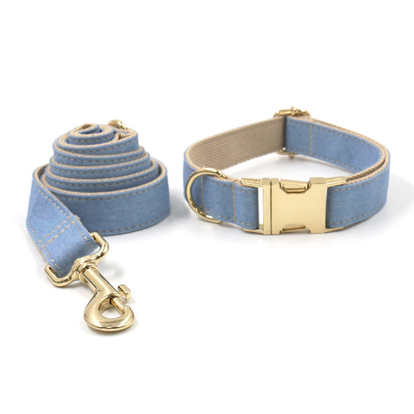 Load image into Gallery viewer, Denim Crush - Leash, Poop Bag Holder & Personalised Collar