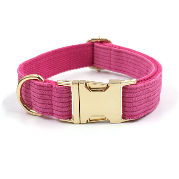 Load image into Gallery viewer, Corduroy Crush Rose - Leash, Poop Bag Holder & Personalised Collar