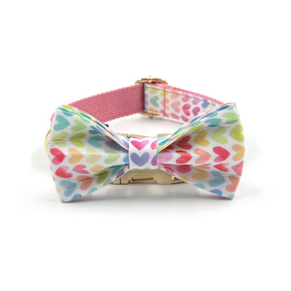 Load image into Gallery viewer, Watercolour Love Pink - Leash, Poop Bag Holder & Personalised Collar
