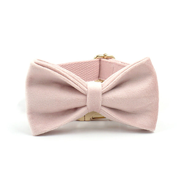 Load image into Gallery viewer, Luxury Velvet Crush Pale Pink - Leash, Poop Bag Holder & Personalised Collar