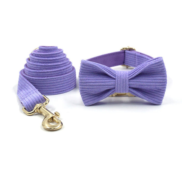 Load image into Gallery viewer, Corduroy Crush Lavender - Leash, Poop Bag Holder & Personalised Collar