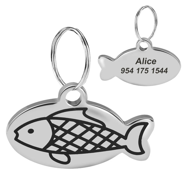 Load image into Gallery viewer, Cat Fish Pet Tag - Personalised Engraving
