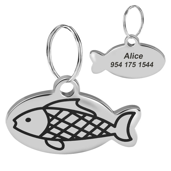 Load image into Gallery viewer, Cat Fish Pet Tag - Personalised Engraving