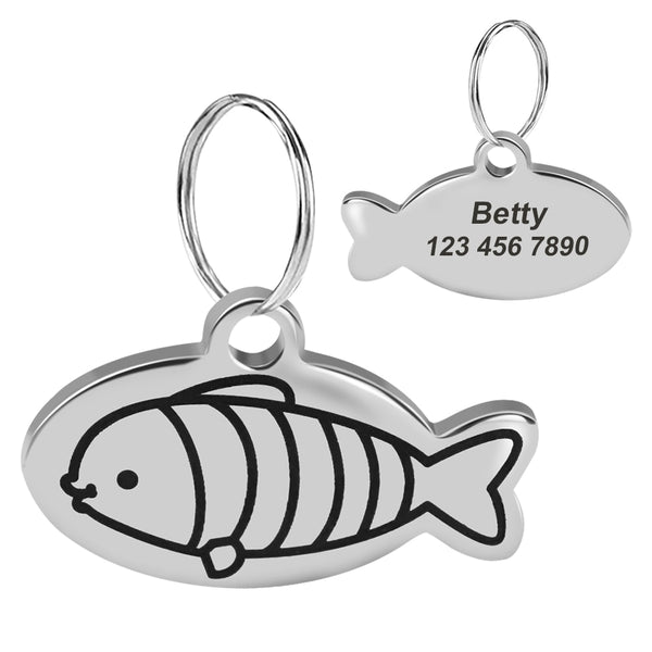 Load image into Gallery viewer, Cat Fish Pet Tag - Personalised Engraving