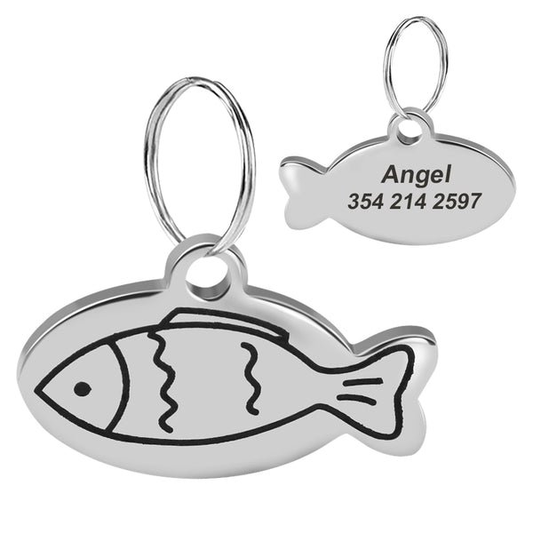 Load image into Gallery viewer, Cat Fish Pet Tag - Personalised Engraving
