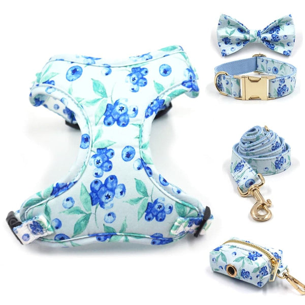 Load image into Gallery viewer, Blueberry Dreamz - Harness, Leash, Poop Bag Holder and Collar