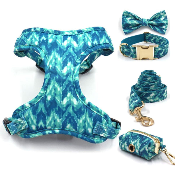 Load image into Gallery viewer, Sea Glass Sets - Harness, Leash, Poop Bag Holder and Collar