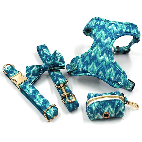 Load image into Gallery viewer, Sea Glass Sets - Harness, Leash, Poop Bag Holder and Collar