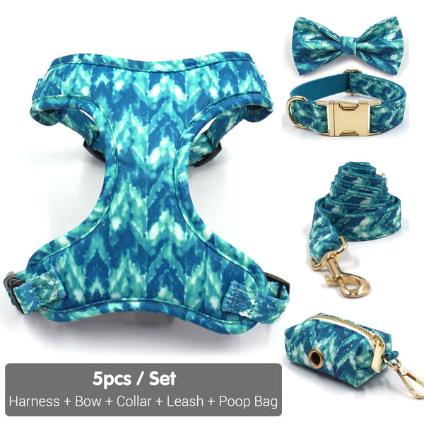 Load image into Gallery viewer, Sea Glass Sets - Harness, Leash, Poop Bag Holder and Collar
