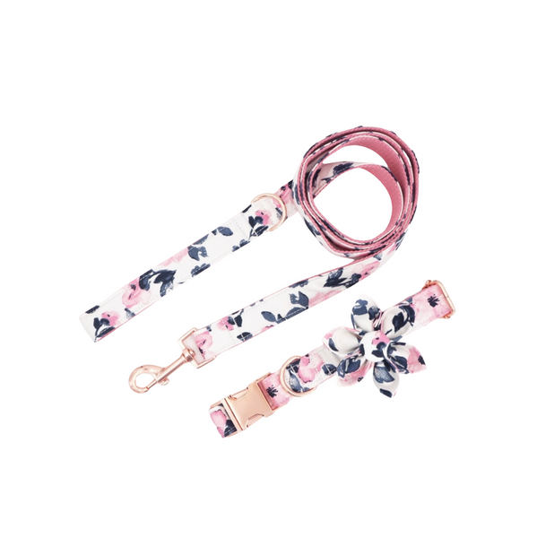 Load image into Gallery viewer, Floral Blush - 2 Piece Set - Leash & Personalised Collar