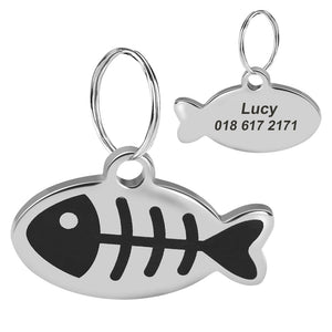 Cat Fish Pet Tag - Personalised Engraving