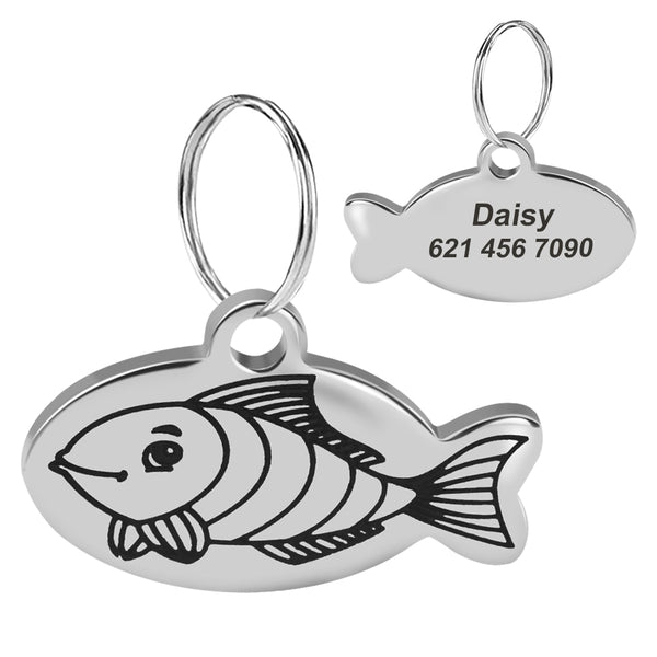 Load image into Gallery viewer, Cat Fish Pet Tag - Personalised Engraving