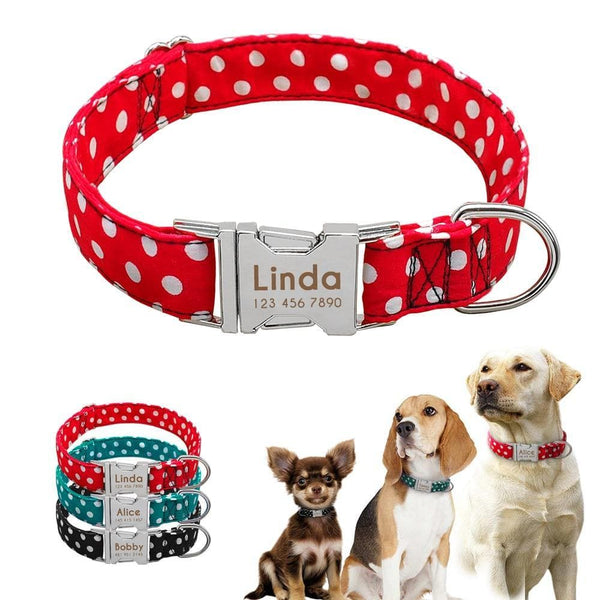 Load image into Gallery viewer, personalised pet collar with engraving with dots