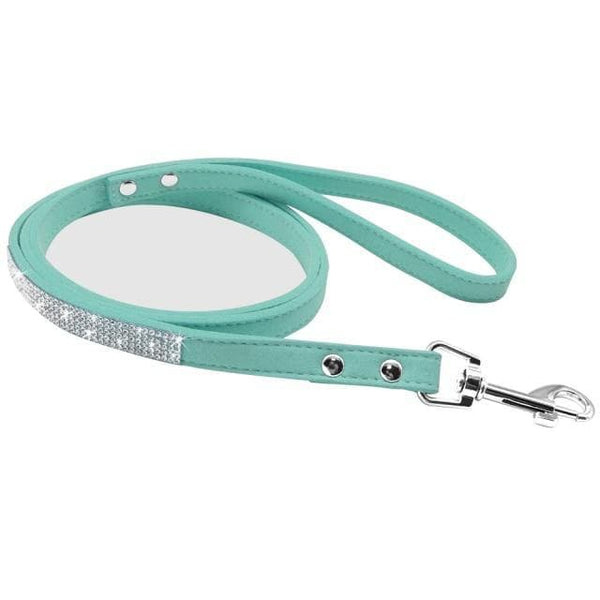 Load image into Gallery viewer, Rhinestone sparkly dog leash aqua